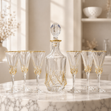 Royal Crystal Gold Sherbet Set — 8 Pieces