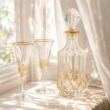 Royal Crystal Gold Sherbet Set — 8 Pieces